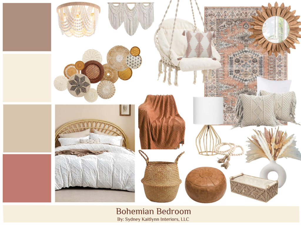 Bohemian Bedroom E-Design Board